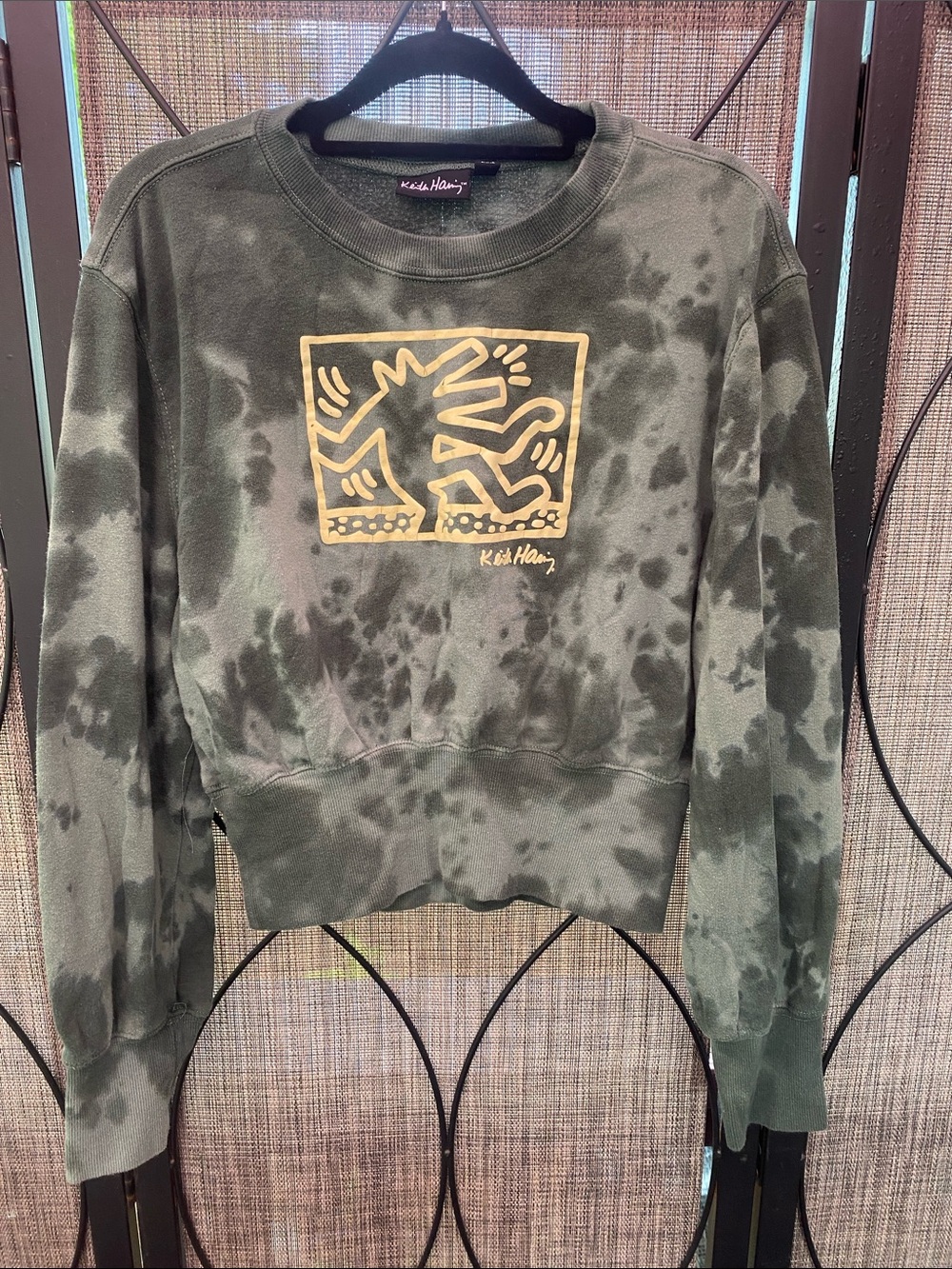 Keith Haring Graphic Tie-Dye Crewneck Sweatshirt - Olive & Mustard